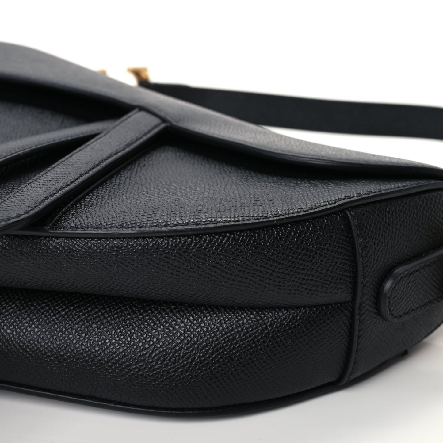 Christian Dior Grained Calfskin Saddle Bag Black