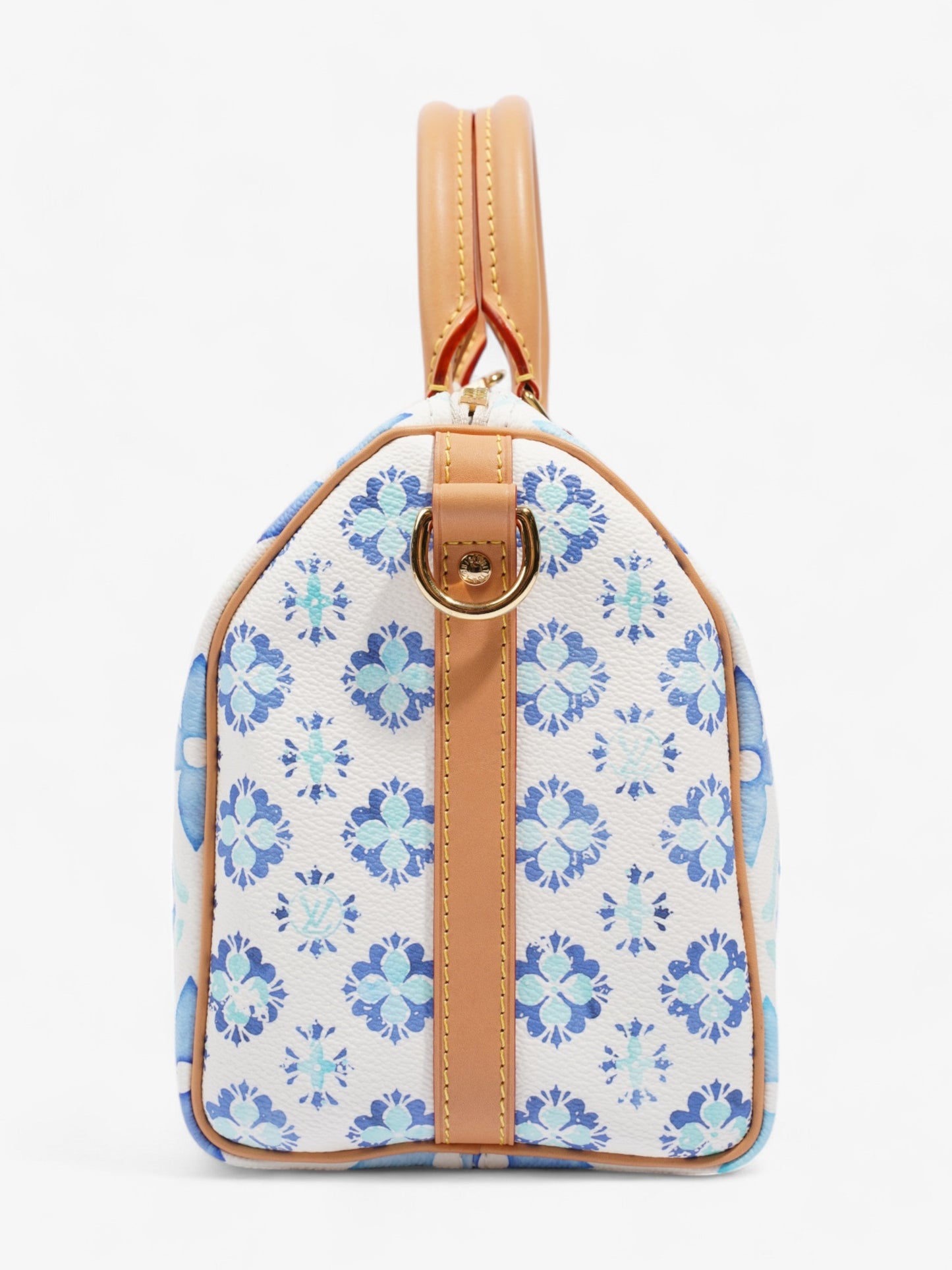 Louis Vuitton LV By The Pool Speedy BandouliÃ¨re Lagoon Blue / White Coated Canvas 25