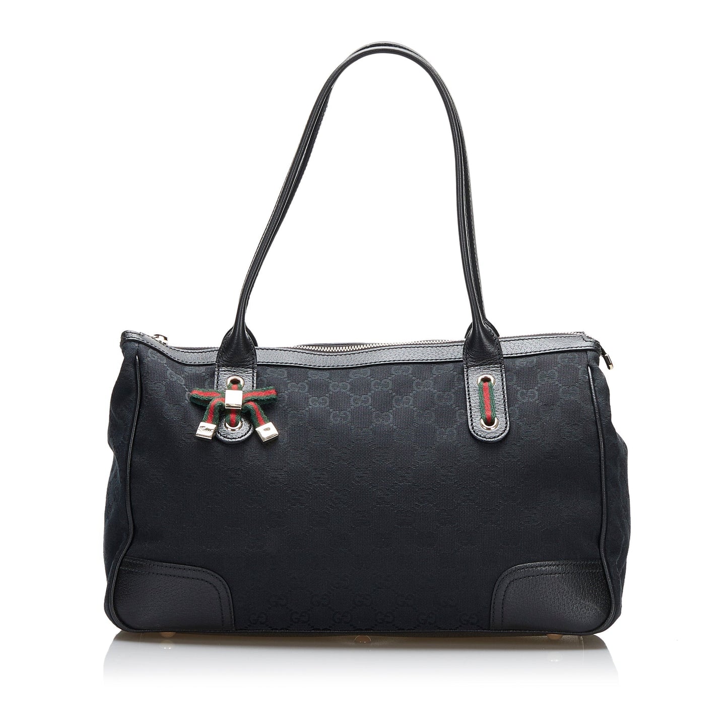 Gucci Princy Leather Canvas Shoulder Bag