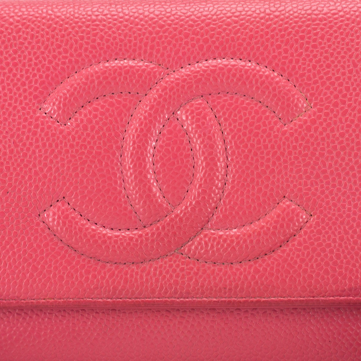 Chanel Caviar Coco Wallet On Chain Pink