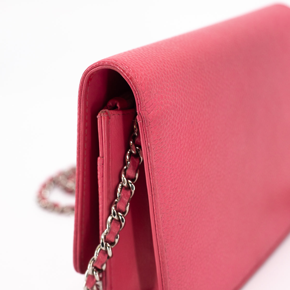 Chanel Caviar Coco Wallet On Chain Pink