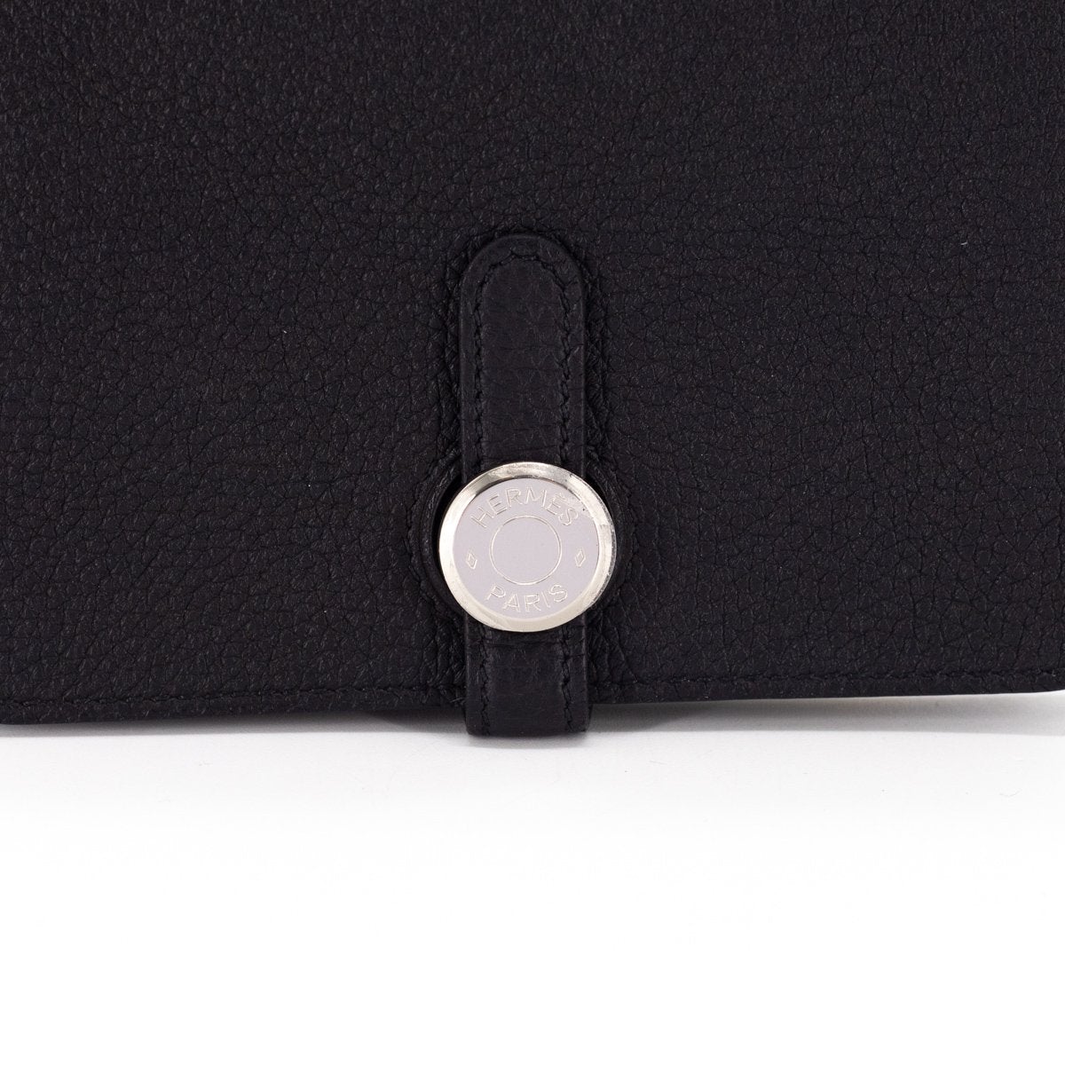 Luxury Hermes Dogon Compact Wallet Togo Noir - D Stamp