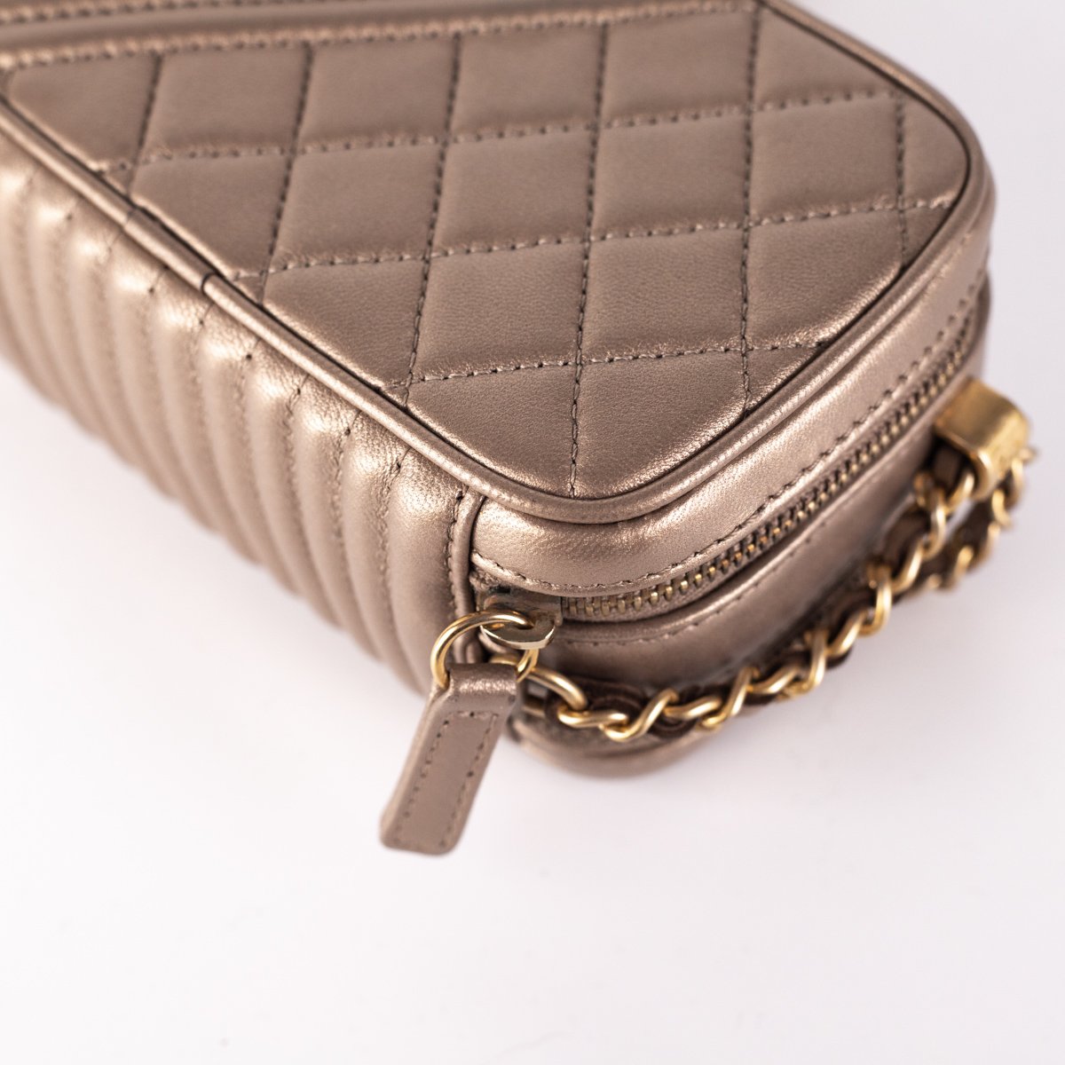 Chanel Calfskin Crossbody Bag Nude