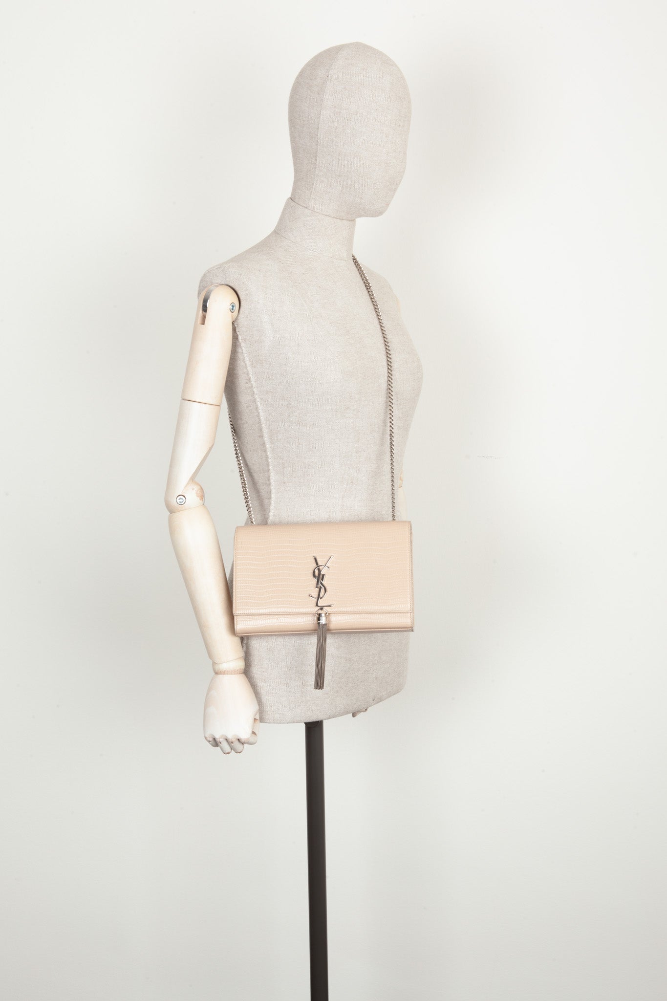 SAINT LAURENT Kate Tassel Bag Medium Beige