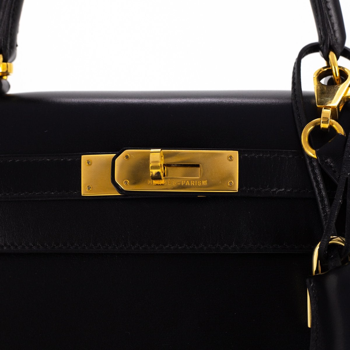 Luxury Hermes Kelly 28 Noir - Y Circle stamp