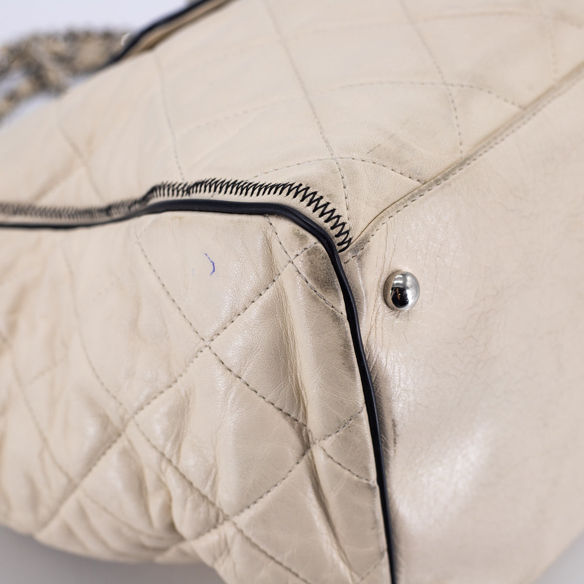 Chanel Quilted Calfskin Shoulder Bag Cream