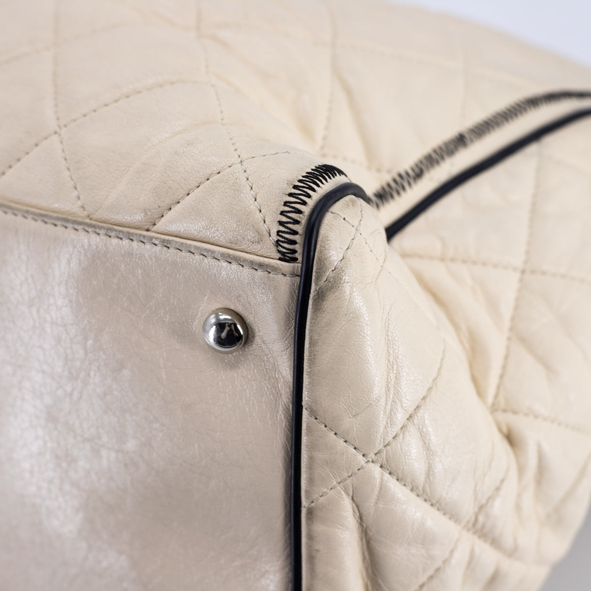Chanel Quilted Calfskin Shoulder Bag Cream