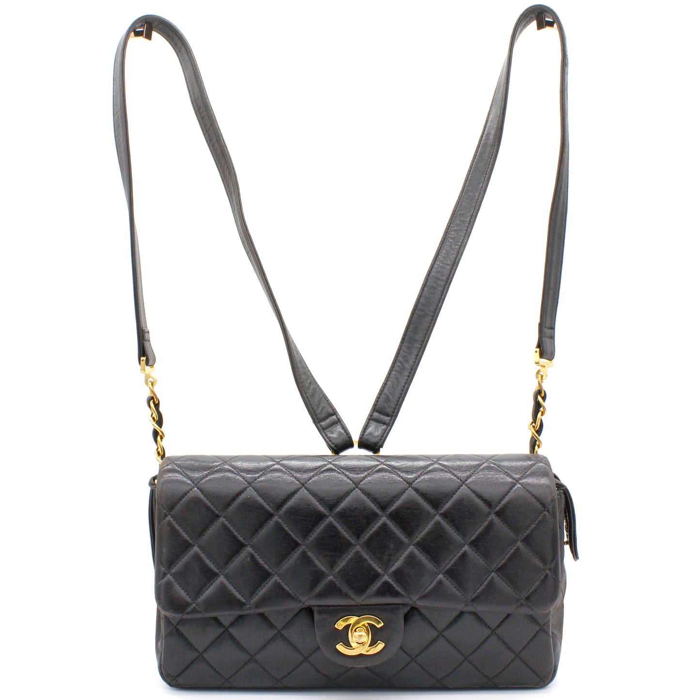 Chanel Black lambskin   Backpack