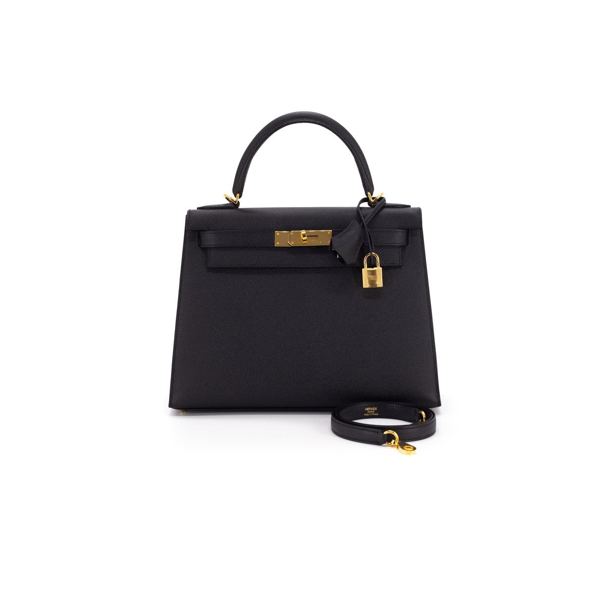 Luxury Hermes Kelly 28 Noir epsom sellier - Y Stamp
