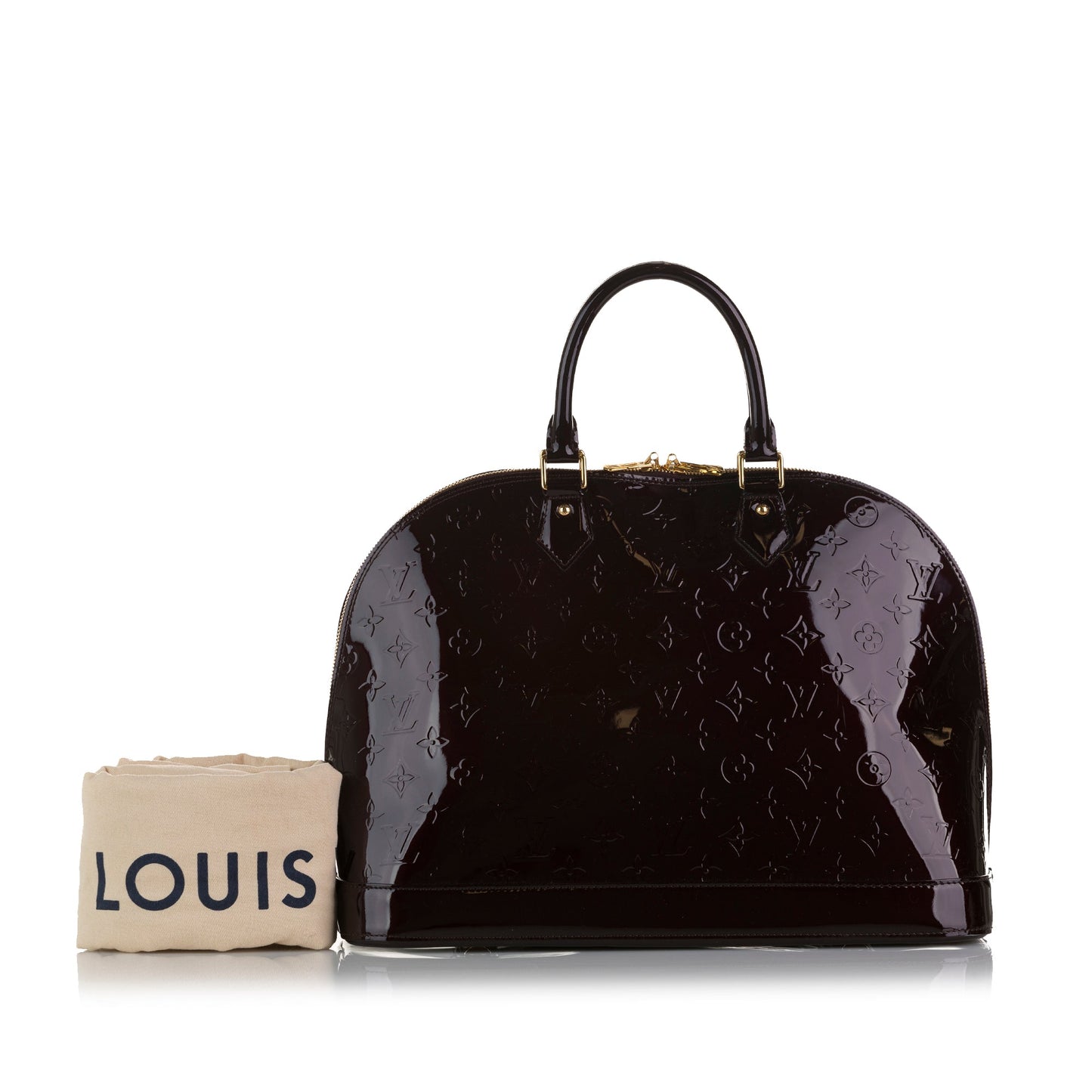 Louis Vuitton Alma GM Dark Red Monogram Vernis Handbag
