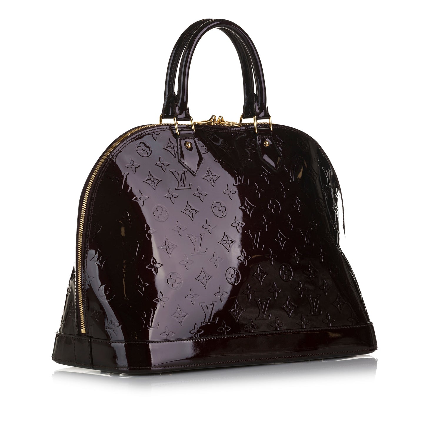 Louis Vuitton Alma GM Dark Red Monogram Vernis Handbag