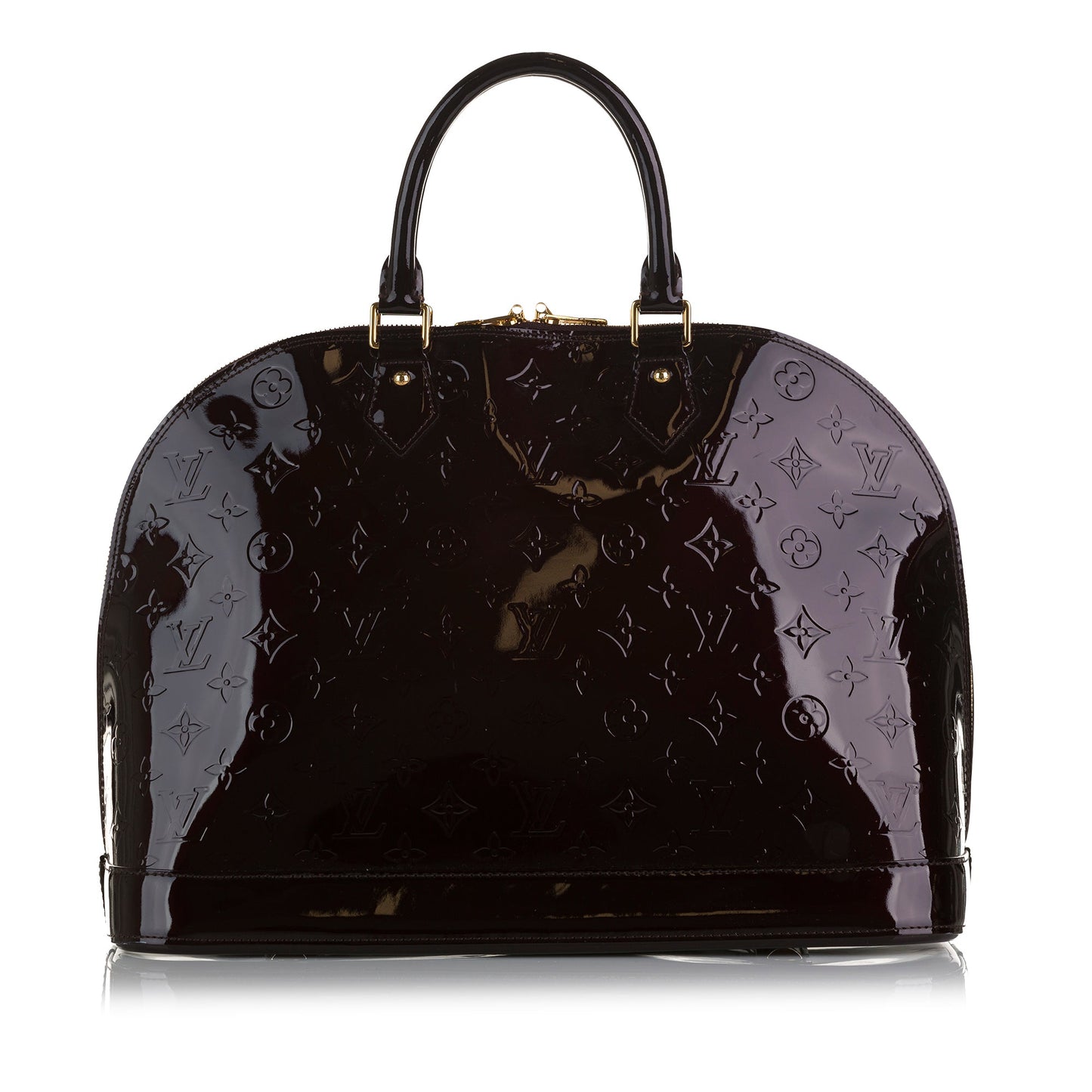 Louis Vuitton Alma GM Dark Red Monogram Vernis Handbag
