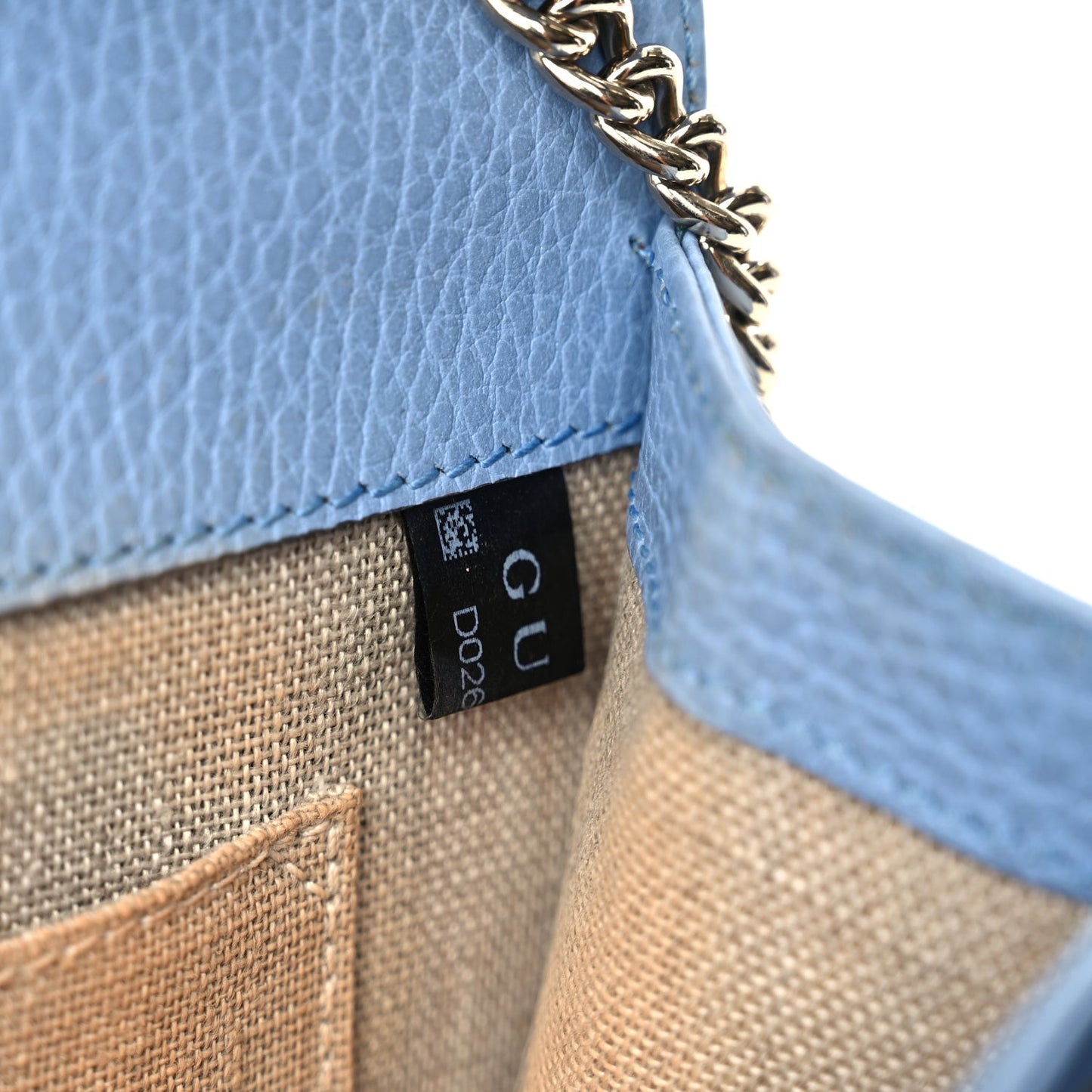 Gucci Dollar Calfskin Small Interlocking G Shoulder Bag Mineral Blue