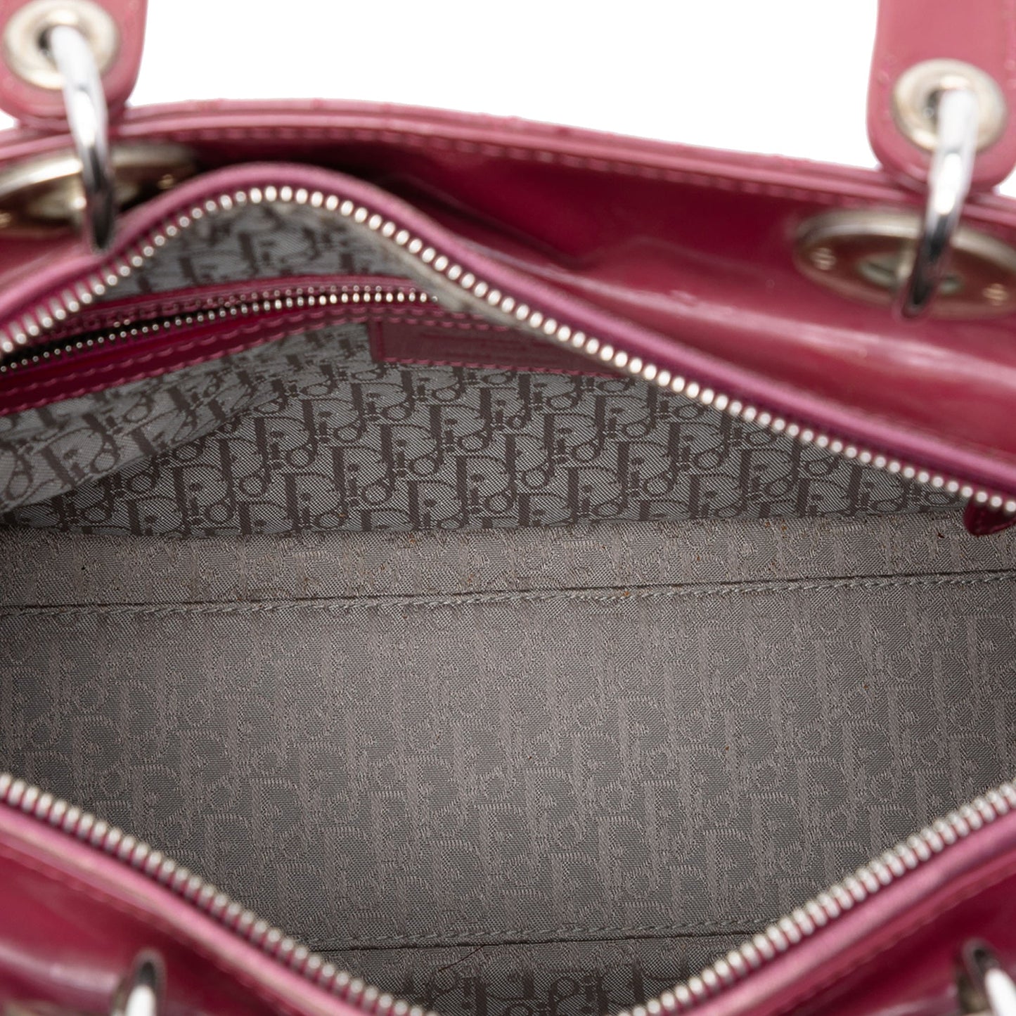 Red Dior Large Patent Cannage Lady Dior Satchel