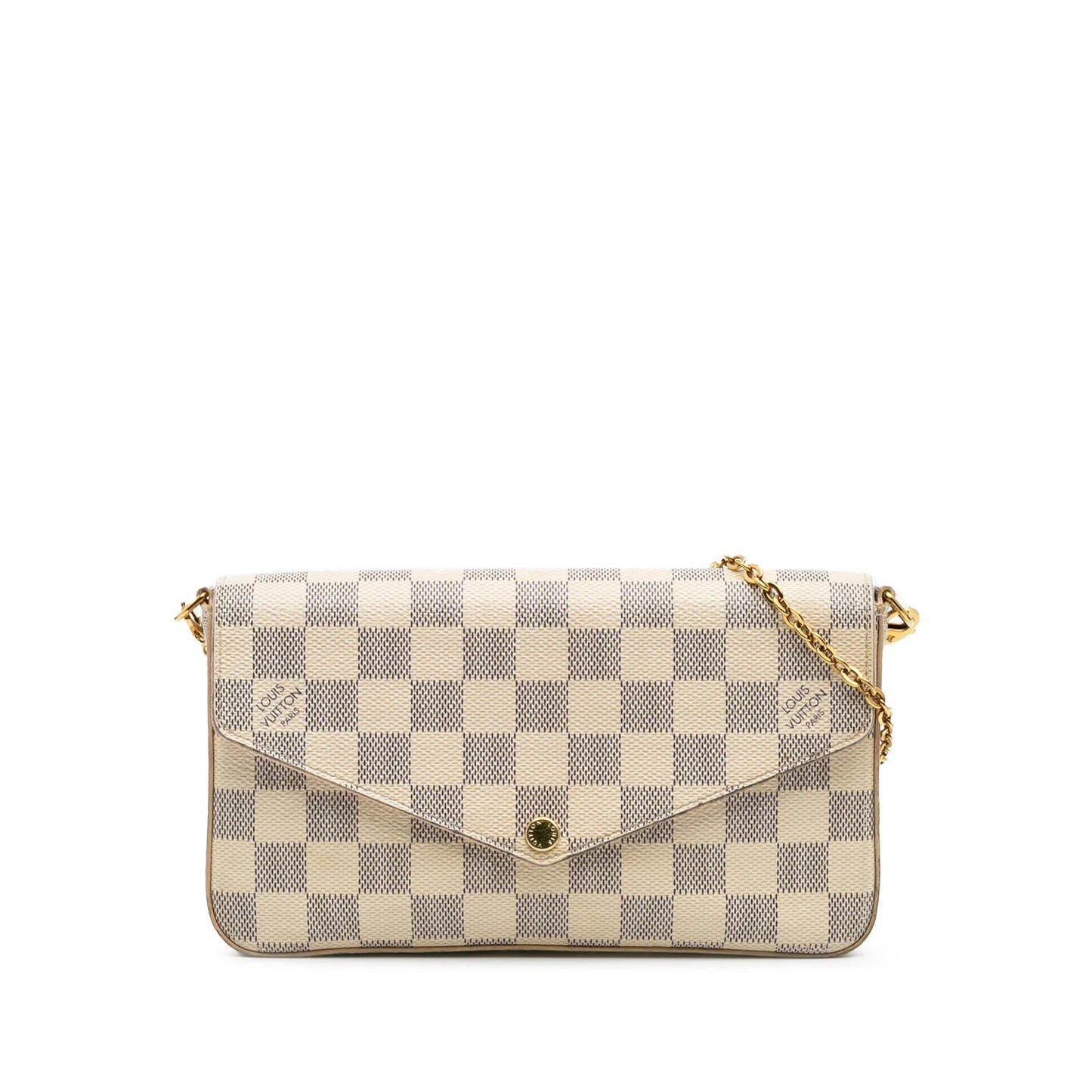 White Louis Vuitton Damier Azur Pochette Felicie Crossbody Bag