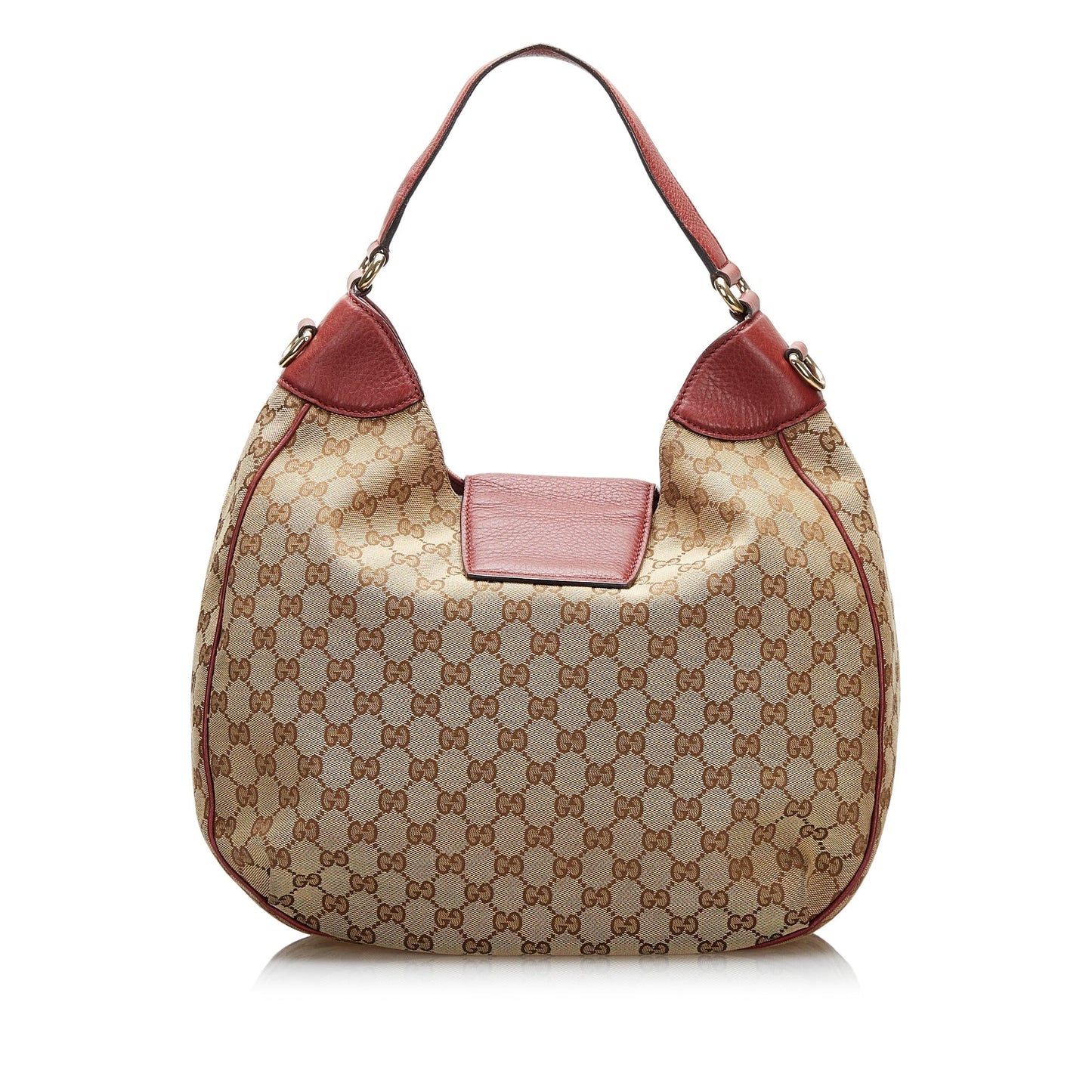 Gucci Brown Leather Canvas Shoulder Bag Style 2
