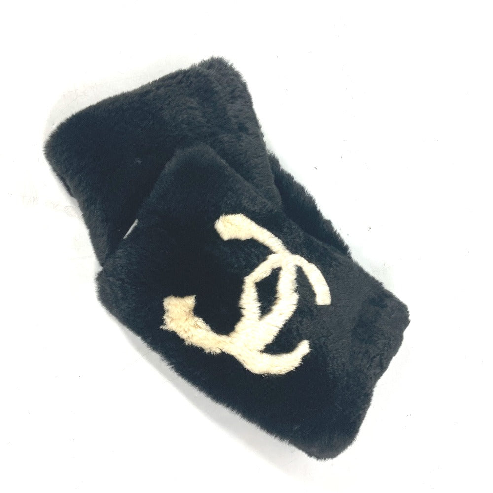 CHANEL Scarf , Lapin black Big Coco CC COCO Mark Women