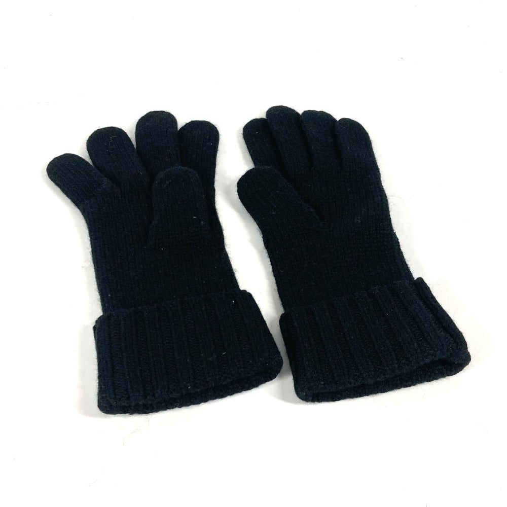 CHANEL gloves cashmere black NO5 logo gloves Women