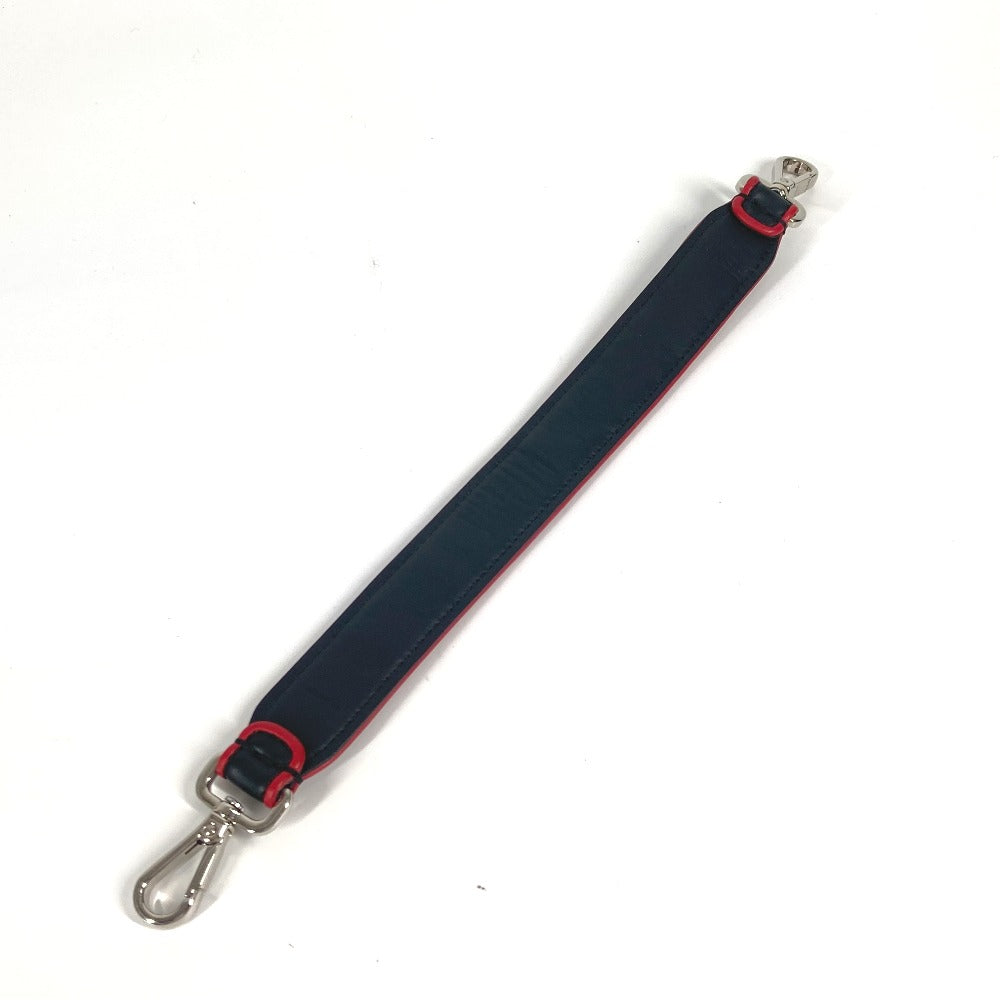 FENDI Shoulder strap leather black Strap You logo Women