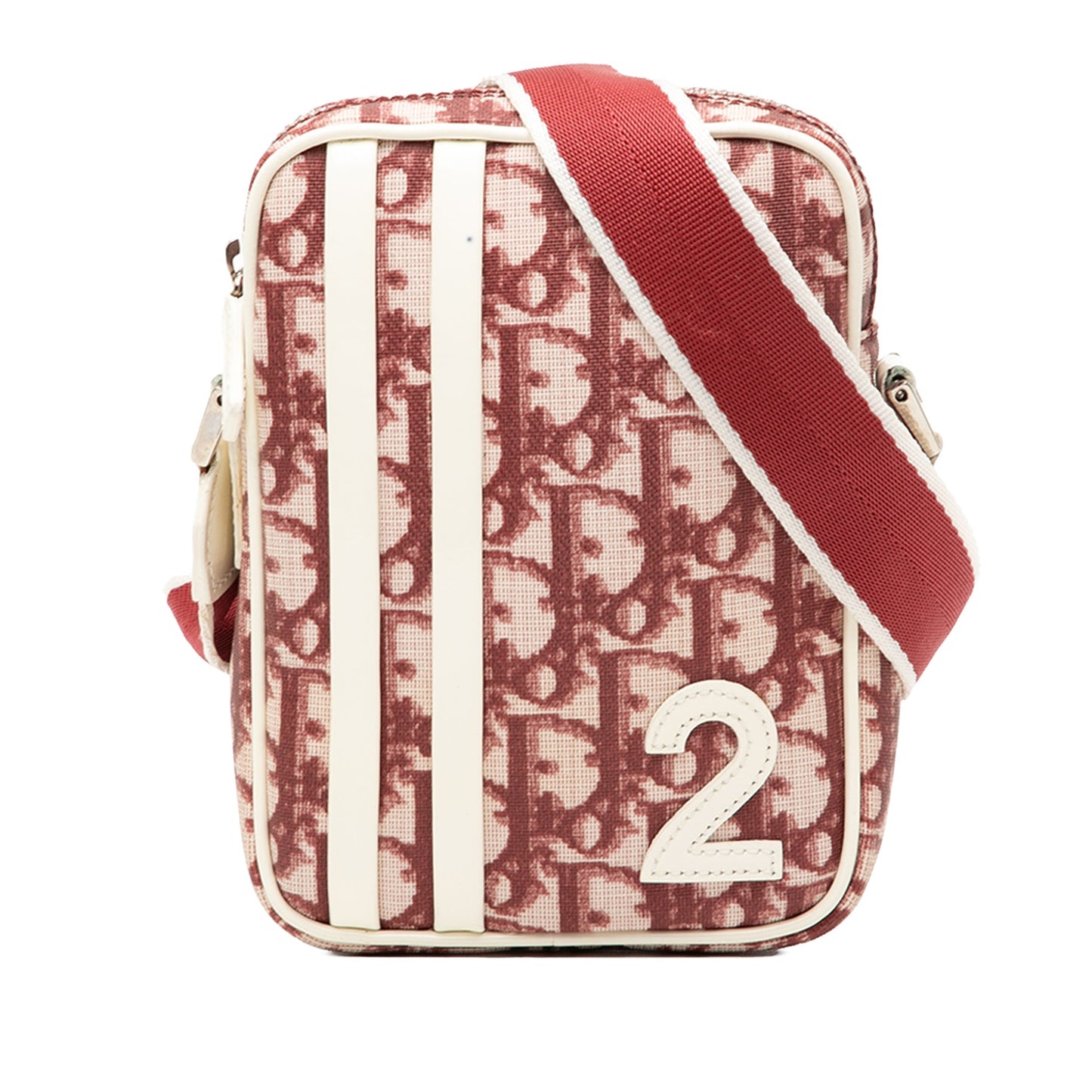 Red Dior Oblique Trotter Coated Canvas No.2 Crossbody