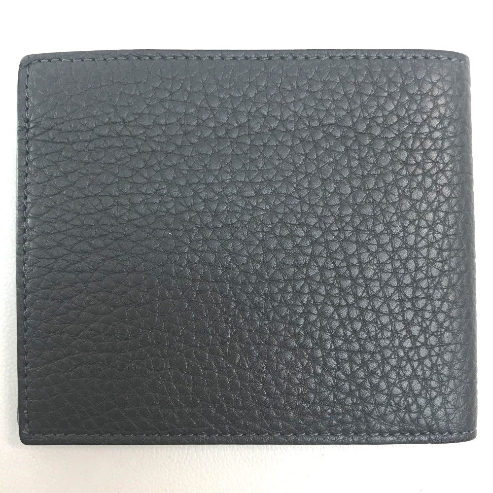 FENDI Folded wallet 7M0169 A4NR Calf leather dark gray x white FF logo stamp mens