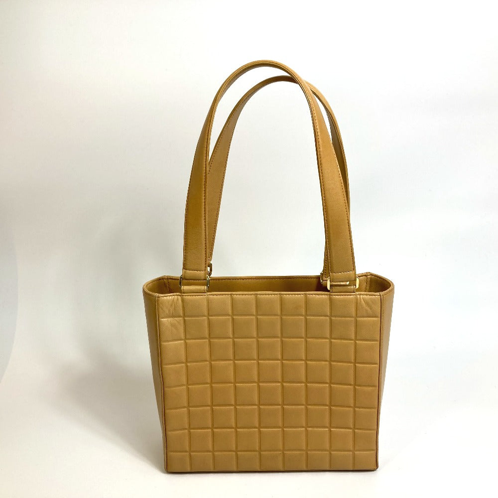 CHANEL Tote Bag A17809 Calfskin beige CCCOCO Mark Chocolate bar Women