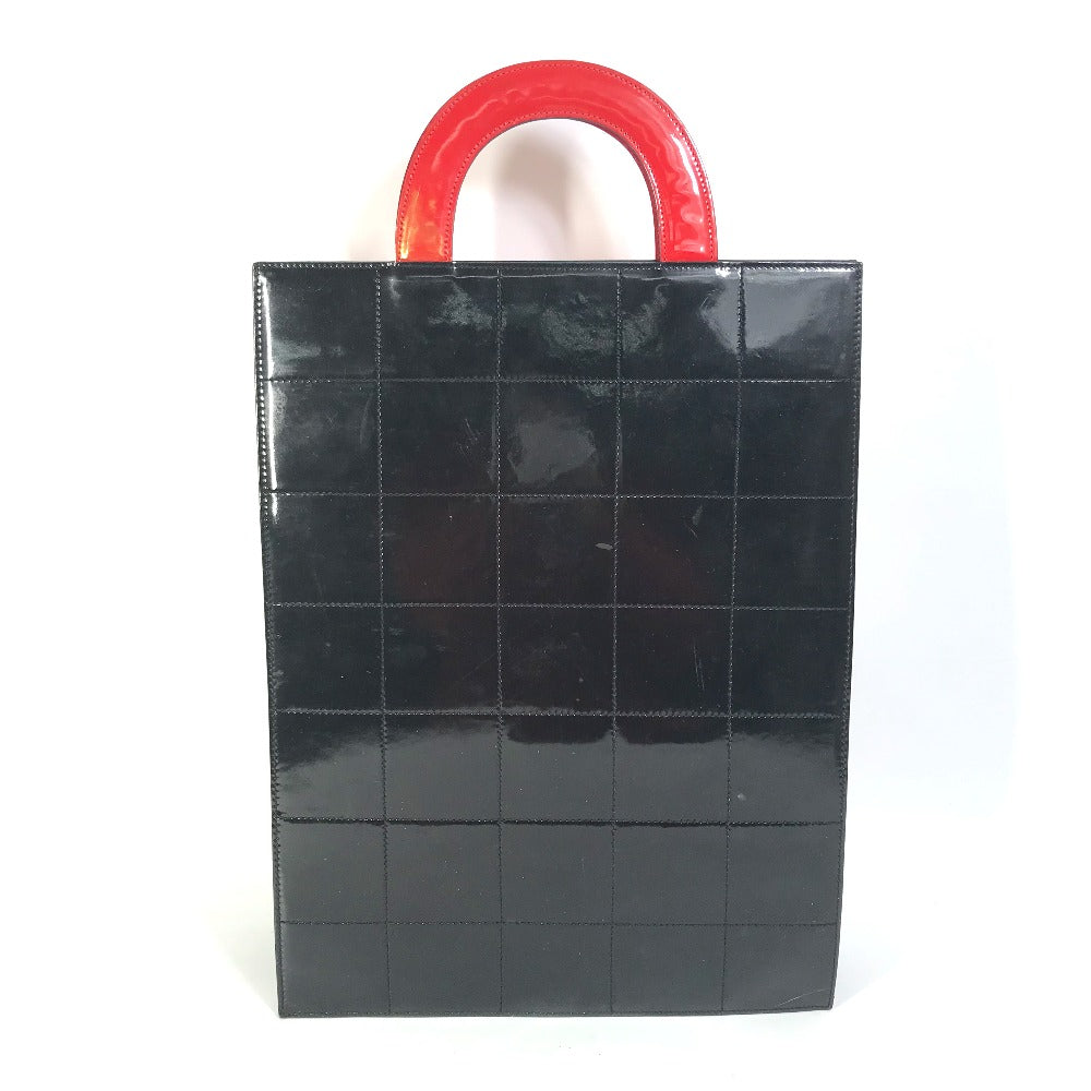 CHANEL Handbag Leather, Patent Leather Red Chocolate bar vertical tote bag Mademoiselle Women