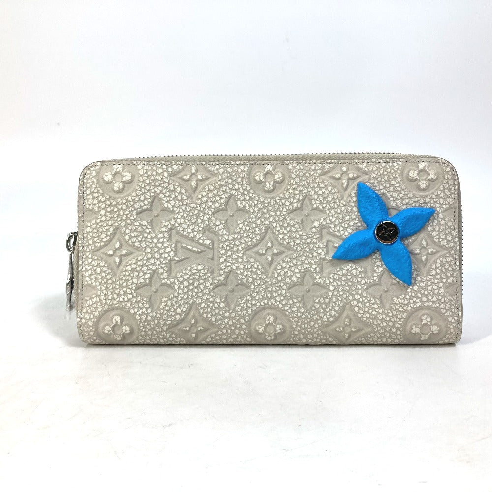 LOUIS VUITTON Long Wallet Purse M81573 Taurillon Clemence Leather gray Monogram Zippy Wallet Vertical mens