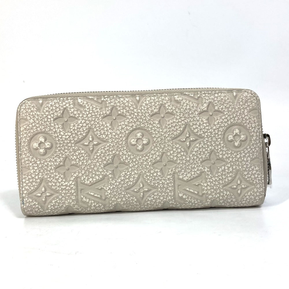 LOUIS VUITTON Long Wallet Purse M81573 Taurillon Clemence Leather gray Monogram Zippy Wallet Vertical mens