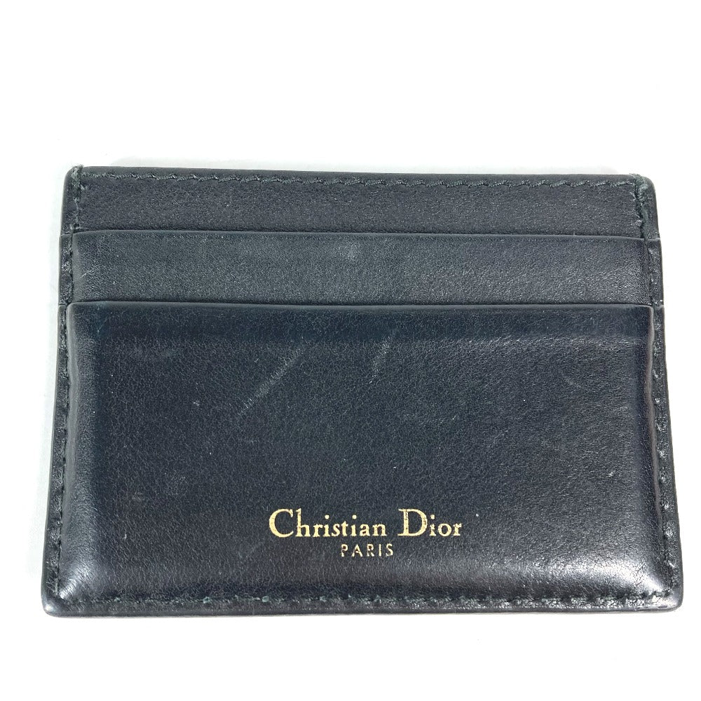 Dior Card Case 26-MA-1128 leather black Pass case logo unisex(Unisex)