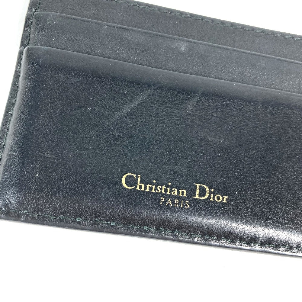 Dior Card Case 26-MA-1128 leather black Pass case logo unisex(Unisex)
