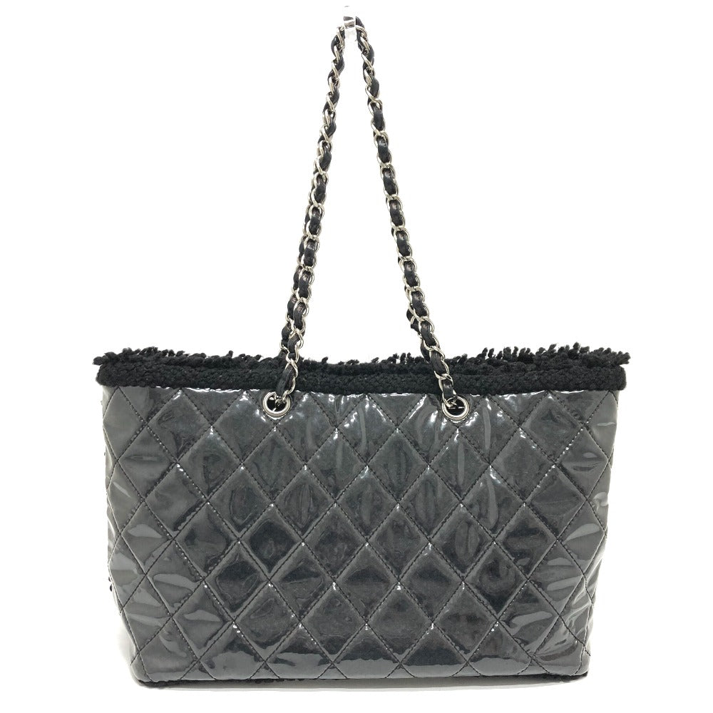 CHANEL Tote Bag A47155 Plastics black WChain Fanny Tweed Matelasse CC COCO Mark Women