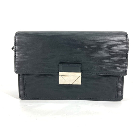 LOUIS VUITTON business bag Epi Leather black Epi Pochette Thames mens