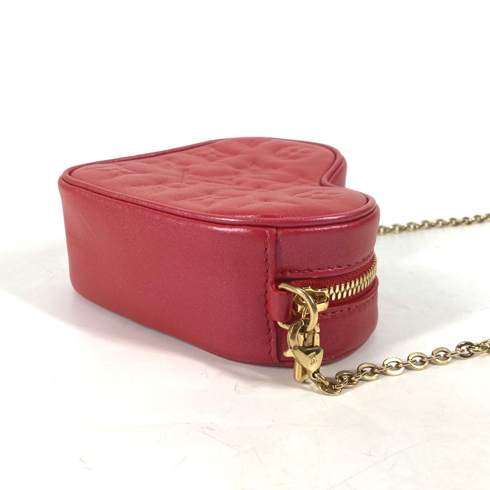 LOUIS VUITTON Shoulder Bag  M80837  leather Red Monogram Heart on Chain Women