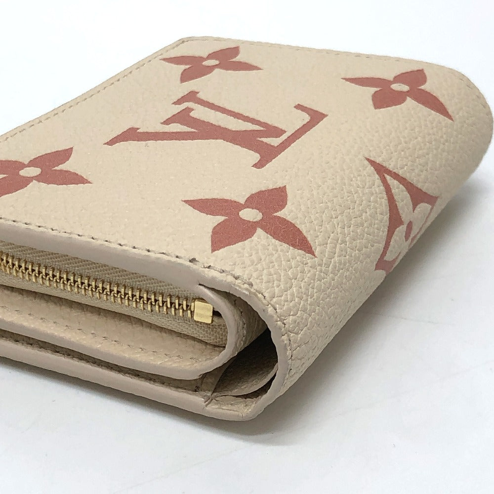 LOUIS VUITTON Folded wallet M81927 Monogram Ann Platt Leather beige Monogram Ann Platt Portefeuille Clare Women
