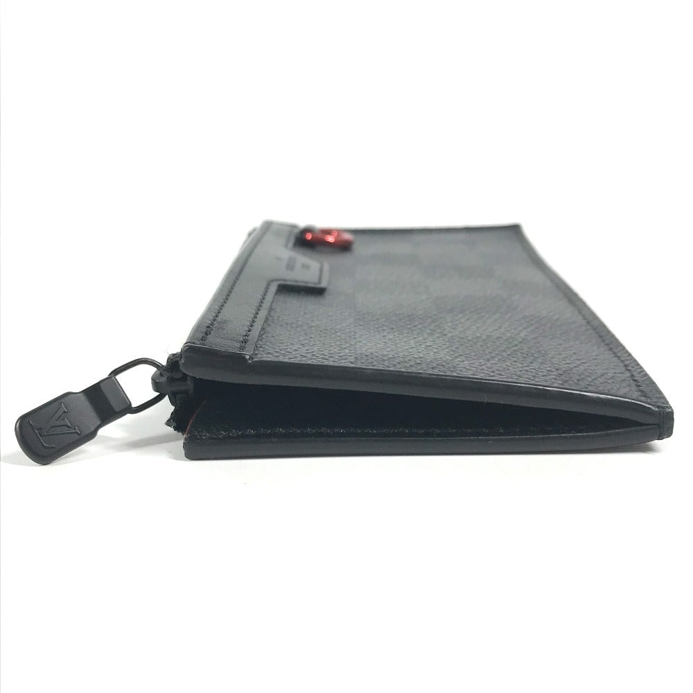 LOUIS VUITTON Coin case N60354 Damier Grafitto Canvas black Damier Grafitte Utility coin card holder mens