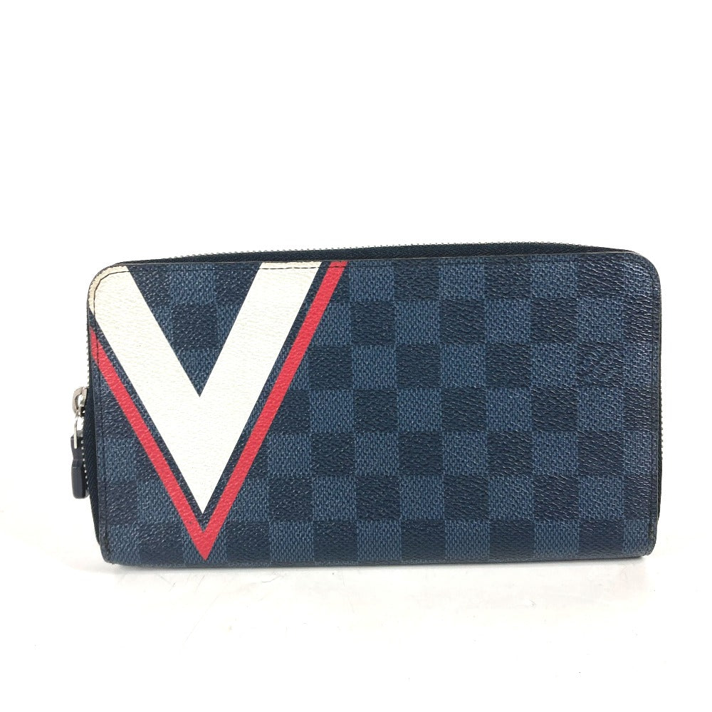 LOUIS VUITTON Long Wallet Purse N64013 Damier Cobalt Canvas Navy America's Cup 2017 Limited Zippy Organizer mens