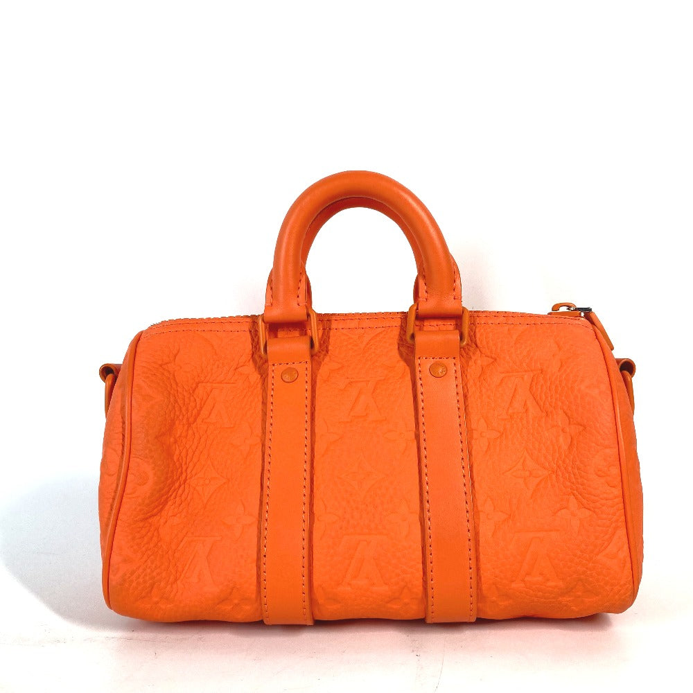 LOUIS VUITTON Handbag M20930 Taurillon Clemence Leather Orange Monogram Keepall  bandouliere25 mens