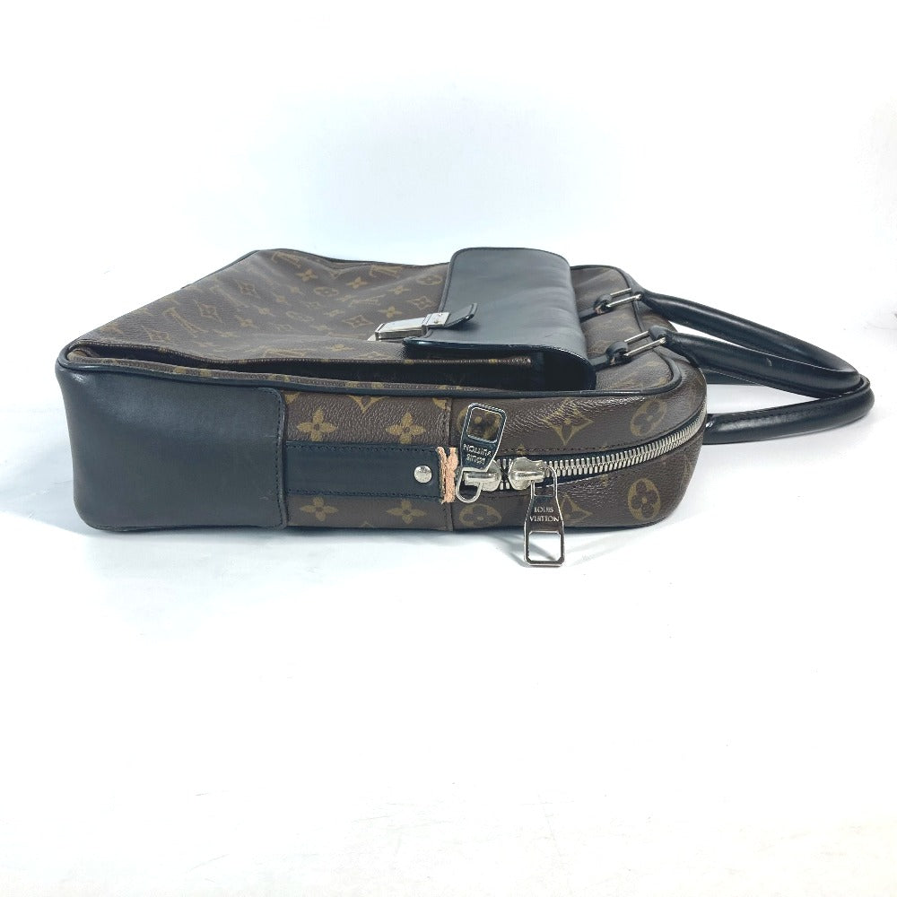 LOUIS VUITTON Business bag Monogram canvas, leather Brown Monogram macacer Soft briefcase mens