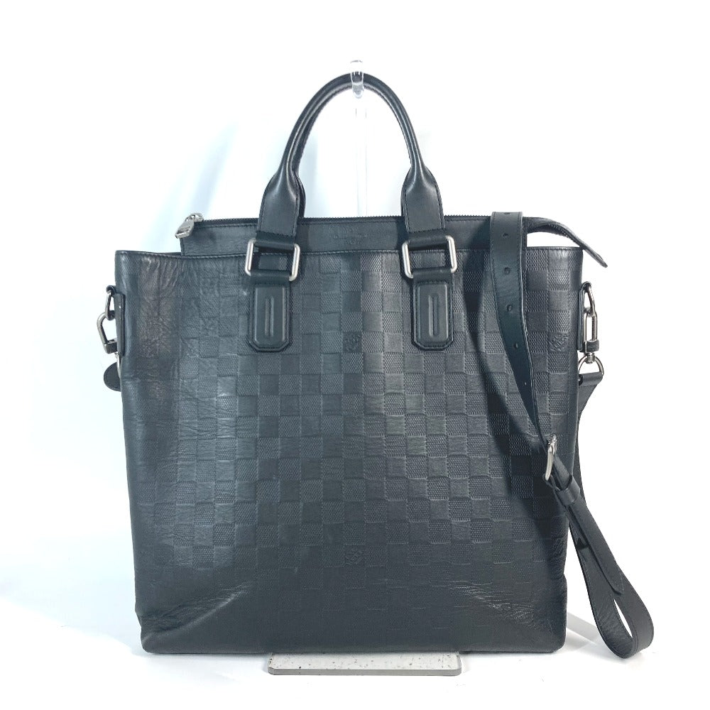LOUIS VUITTON Business bag  N41561 Damier Anfini Leather black Damier Anfini Daily Tote