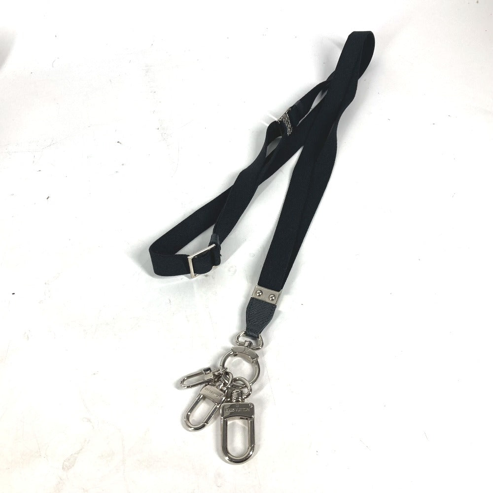 LOUIS VUITTON strap M66127 Taiga Leather, Metal, Rubber black Taiga Collier Portocle Glacier mens(Unisex)