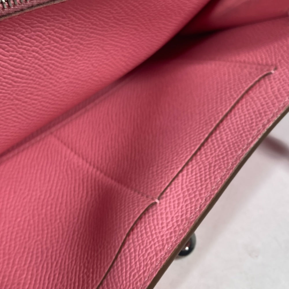HERMES Long Wallet Purse Epsom pink Shoulder wallet Kelly wallet long to go Women Used
