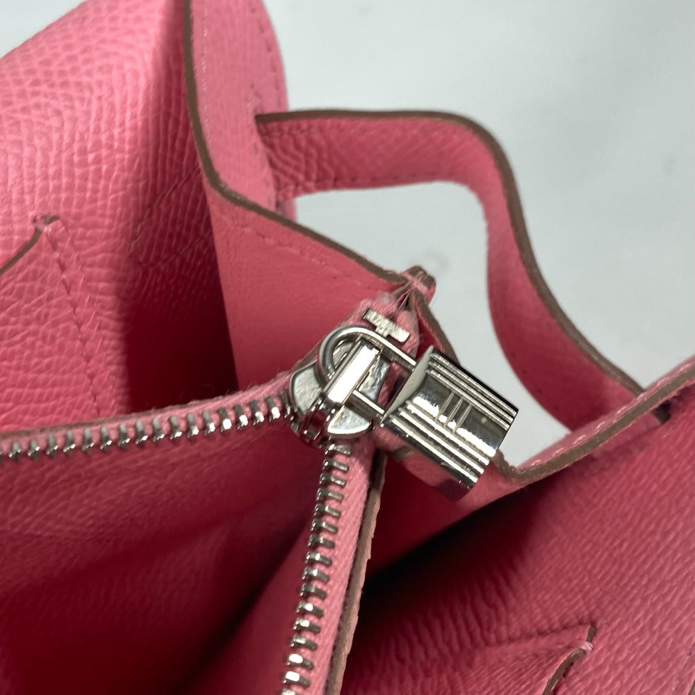 HERMES Long Wallet Purse Epsom pink Shoulder wallet Kelly wallet long to go Women Used