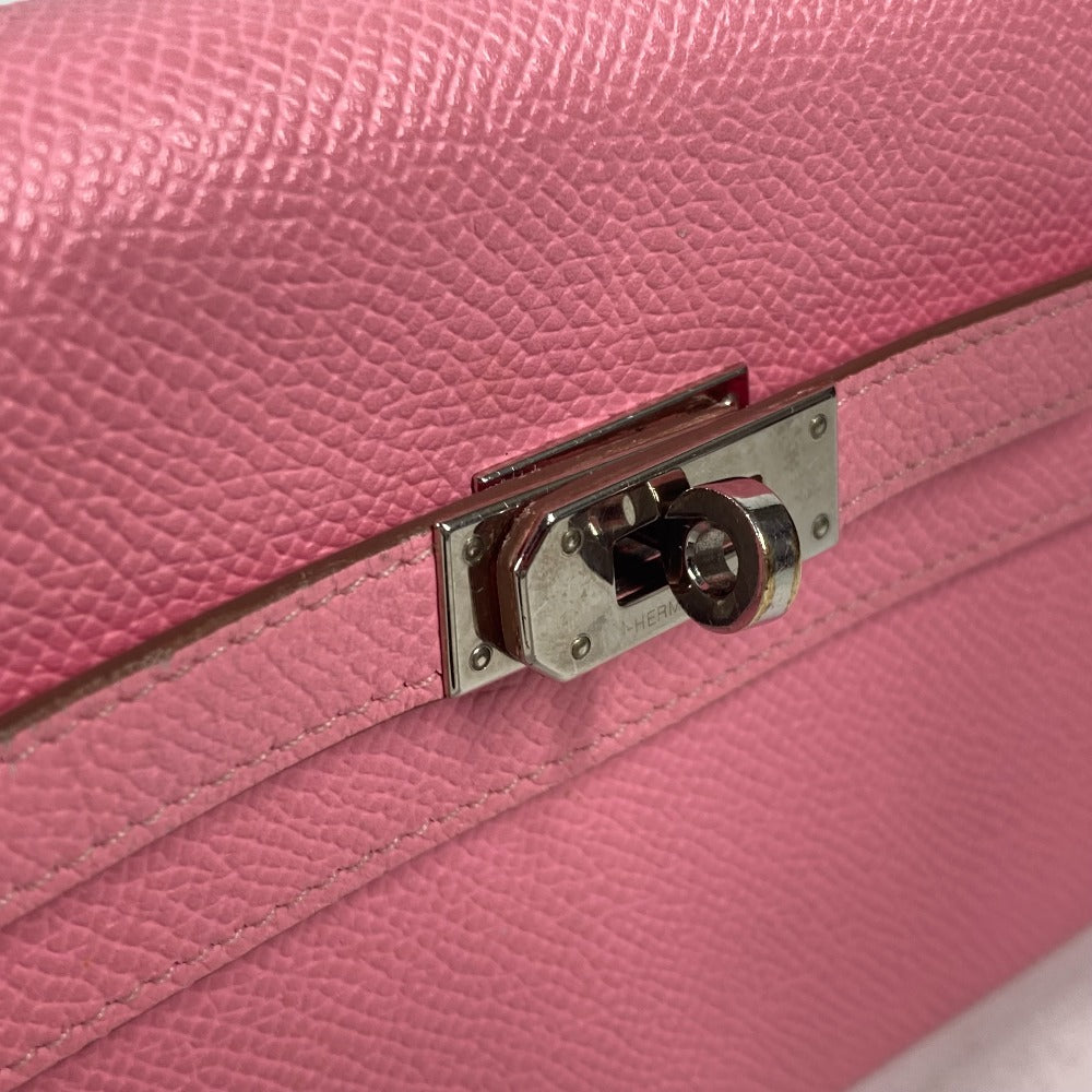HERMES Long Wallet Purse Epsom pink Shoulder wallet Kelly wallet long to go Women Used