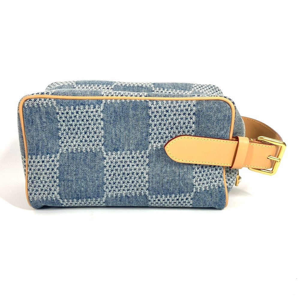 LOUIS VUITTON business bag N40753 denim blue Damier Denim 3D Rocker Dopp Kit