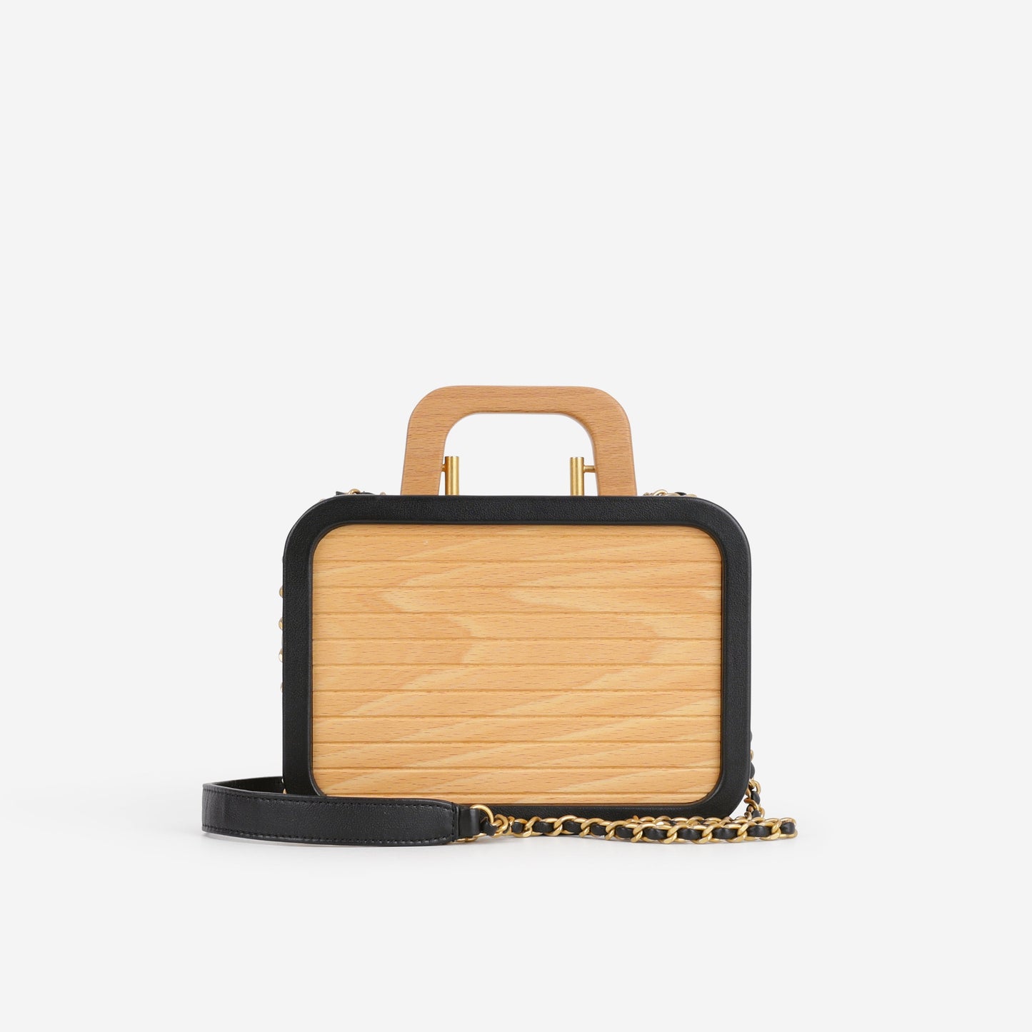 Chanel CC Vanity Case - Beech Wood and Black Lambskin Brushed | Gold Hardware