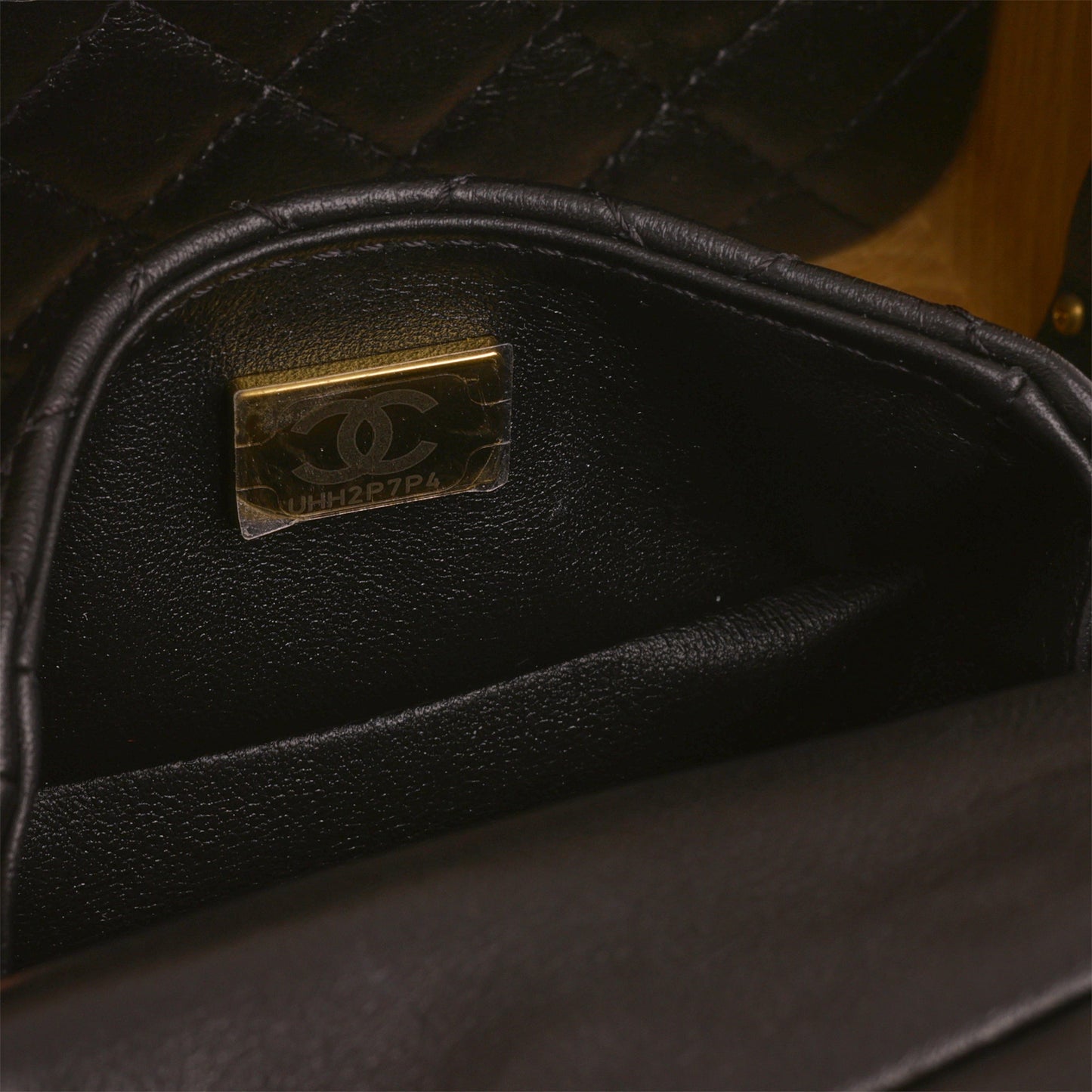 Chanel CC Vanity Case - Beech Wood and Black Lambskin Brushed | Gold Hardware