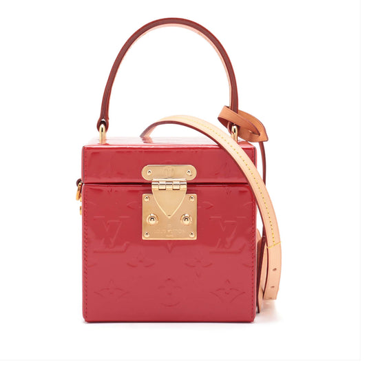 Red Louis Vuitton Monogram Vernis Bleecker Box Vanity Bag