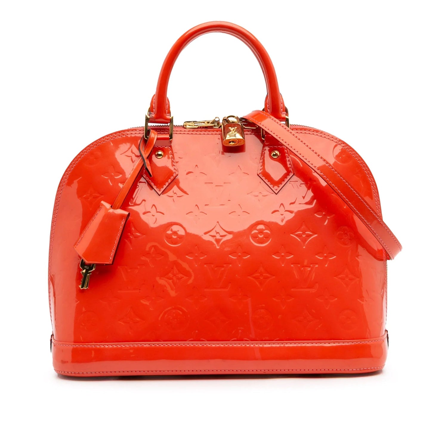 Orange Louis Vuitton Monogram Vernis Alma PM Satchel