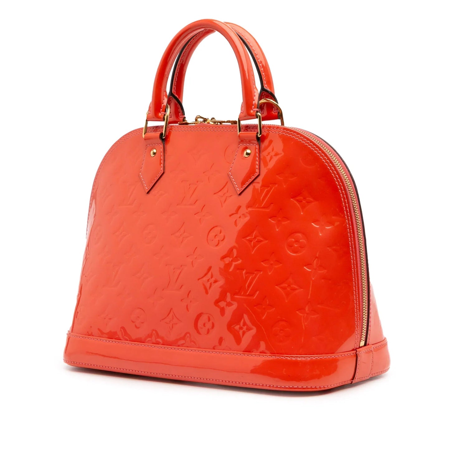 Orange Louis Vuitton Monogram Vernis Alma PM Satchel